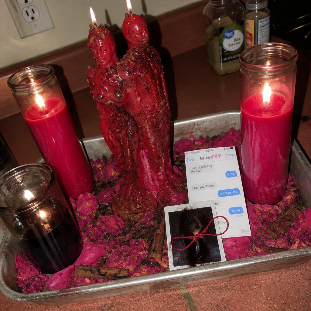 Communication-trigger altar with lovers candle